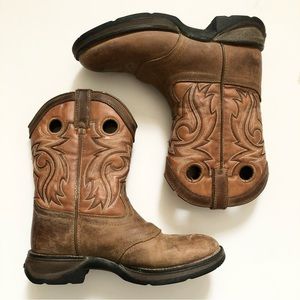 Durango cowboy cowgirl boots. Work boots farm ranch horse brown leather size 3